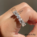Mixed-Cut Clear Stone Full-Eternity Band Ring In Silver Tone view 4