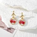 Heart Dried Flower Resin Stud Earrings Gold Leaf Posts 6 Styles view 6