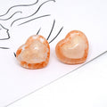 Translucent Glitter Heart Resin Stud Earrings in Five Colors view 7