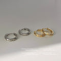 Gold Tone Crystal Pave Mini Huggie Hoop Earrings Pair view 1