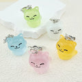 Translucent Cat Figure Clip Keychains in Five Colors view 1