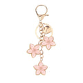 Enamel Five Petal Flower Cluster Keychain with Lobster Clasp view 5