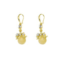 Gold and Silver Clear Accent Round Disc Hook Earrings view 5