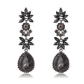 Blue Silver Tone Flower Crystal Four Designs Metal Dangle Earrings view 9