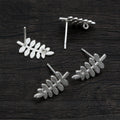 Leaf Shaped Earring Posts with Hanging Loop in Four Finishes view 9