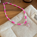 Colorful Beaded Heart Pendant Necklace in Three Colorways view 8