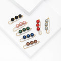 Five Pearl Bar Safety Pin Brooch Set for Jackets Scarves and Coats view 3