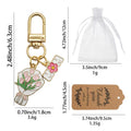 Pink Tulip Bouquet Mother Gold Tone Clasp Charm and Attached Hardware view 2