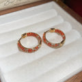 Orange Hoop and Red Fruit Leaf Stud Earring Collection view 6