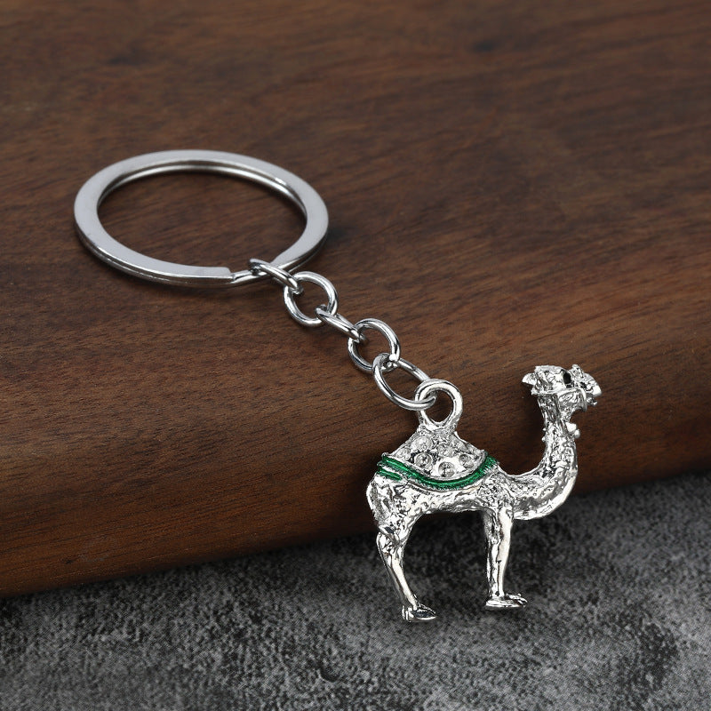 Rhinestone Camel Keychain Desert Travel Souvenir Metal Bag Charm