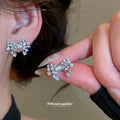 Silver CZ Pearl Bow Necklace Earrings Ring Three Styles view 4