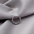 Stainless Steel Thick Circle Huggie Hoop Earring Silver Tone view 2