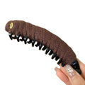 Brown Yarn Wrap Banana Twist Hair Clip Black Claw Comb view 5