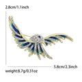 Flying Bird Brooch In Metal With Colored Enamel Wings And A Clear Crystal Body view 7