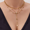 Star and Crystal Y Necklace Bracelet Collection in Gold or Silver view 2
