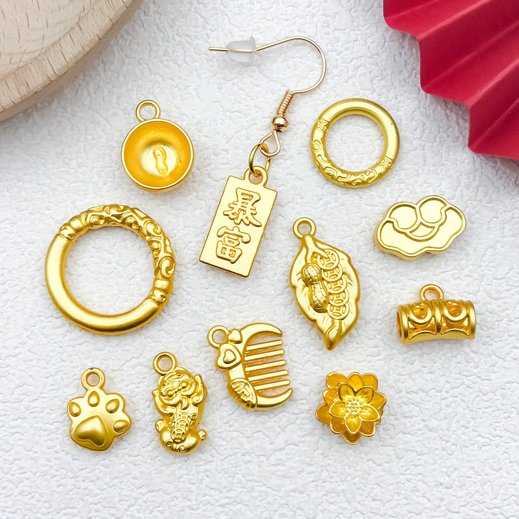 Gold Tone Zinc Alloy Lucky Bag Pixiu Charm Pendant for DIY Bracelet Necklace Jewelry