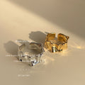 Silver Irregular Wavy Open Band Ring Crumpled Texture view 3