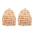 Crystal And Pearl Huggie Hoop Earrings Statement Jewelry view 5