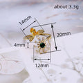 Bee Sunflower Open Adjustable Ring Gold White Metal Alloy view 4