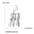 Tooth Brooch With Dental Mirror and Probe in Two Finishes view 6