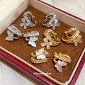 Butterfly and Curved Crystal Ear Clips in Four Designs view 1