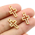 Openwork Cross Metal Charms in Gold Bronze and Silver Tones view 4
