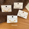 Silver Gold Rocking Horse Ginkgo Stud Six Piece Earring Sets view 3