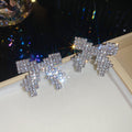 Crystal Bow Statement Stud Earrings in Five Colors view 10