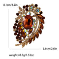 Large Glass Rhinestone Floral Leaf Brooch Eight Colors view 9