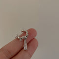 Silver Crystal Hoop Teardrop Ear Cuffs Fashion Jewelry Accessory view 6
