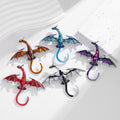 Purple Silver Tone Winged Dragon Crystal Enamel Five Designs Metal Brooch Pin view 4