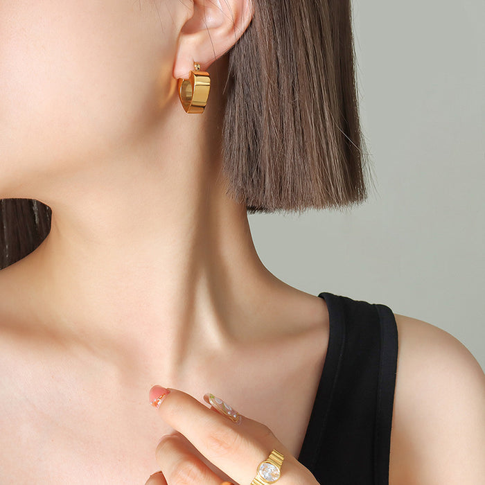 Open Heart Hollow Hoop Earrings Gold Or Steel Latch
