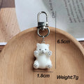Flocked Otter Polar Bear Keychains Silver Lobster Clasp 2 Styles view 4