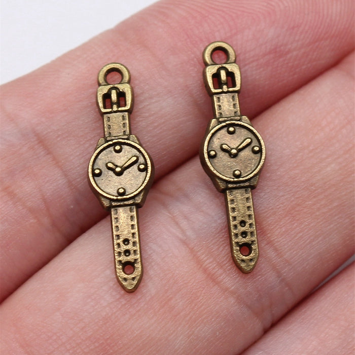 Wristwatch Shaped Charms in Detailed Metal Finishes for Jewelry Making