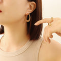 Spring Coil Wire Hoop Earrings Gold or Steel Multi Size view 7