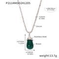 Resin Teardrop Pendant Zircon Tennis Chain Necklaces view 8