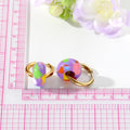 Gold Tone Small Hoop Earrings with Irregular Acrylic Loops view 4