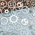Matte Gold-Tone Gear Metal Charms with 4 Listed Options view 3