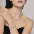 Gold Stainless Steel Teal Natural Stone Bead Necklace Bracelet view 4