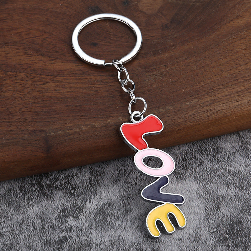 LOVE Heart Metal Keychain Valentine's Day Gift Key Ring