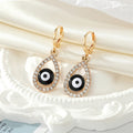 Gold Tone Crystal Teardrop Evil Eye Necklace and Earring Options view 11