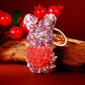 Rose Texture Teddy Bear Keychains with Hearts, Pearls and Crystals view 7