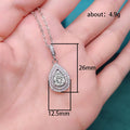 Silver Teardrop Double Halo Pendant Necklace Four Colors view 5