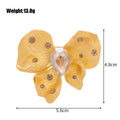 Red Gold Tone Ribbon Bow Crystal Two Designs Metal Brooch Pin view 2