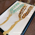 Brown Beaded Tassel Lariat Necklace Decorative Jewelry Design view 4