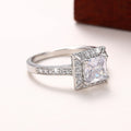 Silver-Tone Square Halo Princess Ring in Brass, Sizes 6 to 10 view 5