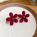 Flocked Flower Stud Earrings In Four Bright Colors view 9