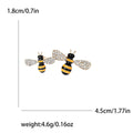 Twin Bee Brooch Black Yellow Enamel Rhinestone Wings view 5