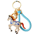 Jeweled Winged Horse Keychains with Braided and Bare Wrist Loops view 5