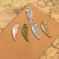 Detailed Feathered Wing Metal Charm in Four Finishes view 2